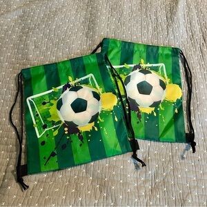 (Bundle 3 for $15) Set of 2! Soccer Drawstring Bags